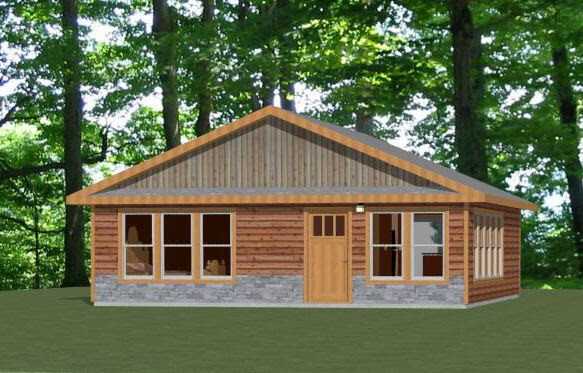 28×32 House — 2 Bedroom 1 Bath — 896 sq ft — PDF Floor Plan — Model 3M