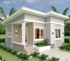Small Home Plan 7×7 Meter 24×24 Feet 2 Bedrooms Shed Roof (A4 Hard Copy)