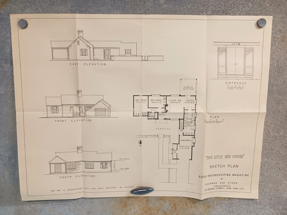 VTG 1950s The Little Red House Good Housekeeping Floor Plan MCM Chapman & Evans