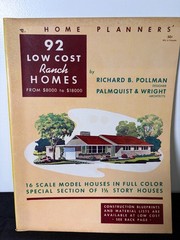 1955 Home Planners 92 Low Cost Ranch Homes Book Mid Century Modern Plans
