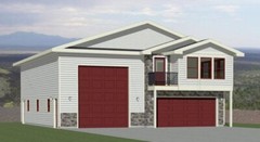 40×48 Apartment with 2-Car 1-RV Garage – PDF FloorPlan – 1,350 sqft – Model 2