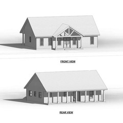 House Construction Plans – Open Plan Design – Modern Farmhouse 3 Bed/2 Bath 1500