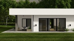 Small Modern 2 Bedroom 1.5 Bathroom House Floor Plan Blueprints, 1000SQFT/93m2