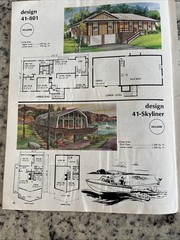 Vintage 1972 MCM Multi-Level Hillside Home Plans Design Catalog Blueprints