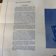 Better Homes & Gardens Adult & Child Heart Rockers Project Plan No. 50483