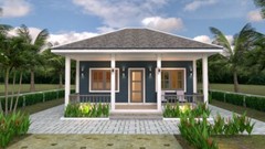 23×21 Feet Tiny House Plans 8×6.5 Meter 1 Bed 1 Bath Hip Roof PDF (A4 Hard Copy)