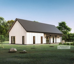 Modern Scandinavian Two Bedroom Cabin Plan, Cottage Architectural Blueprints