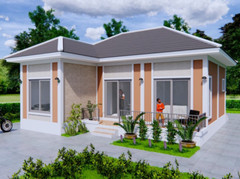 30×30 Feet Small House 9×9 Meter 2 Beds 2 Baths Hip Roof PDF & (A4 Hard Copy)