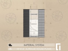 10′ x 14′ A-Frame House Cabin Plans -140F- Blueprints