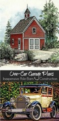 Mini Car Barn Plans with Lofts – 3 Different Sets of Pole-Barn Plans (G8)