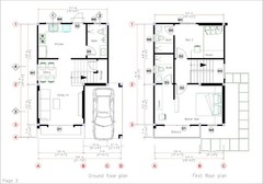 22×30 Feet Small House 6.6×9 Meter 2 Bed 3 Bath Shed Roof PDF, CAD &A4 Hard Copy