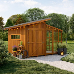 Lean-To Greenhouse Combo plans-Modern greenhouse blueprints