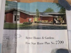Vtg. 1956 Better Homes & Gardens Blueprint Five Star Home Plan #2709