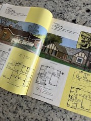 Vintage 1970 MCM Custom Large Ranch Homes Plans Design Catalog Atomic Blueprint