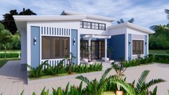House Plans 13×7.5 Meter 43×25 Feet 3 Beds 2 Baths Shed Roof (A4 Hard Copy)