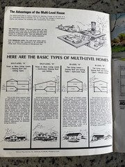 Vintage 1972 MCM Multi-Level Hillside Home Plans Design Catalog Blueprints