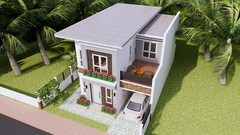 Small House Plan 23×33 Feet 7×10 Meter 4 Beds 3 Baths Flat Roof (A4 Hard Copy)