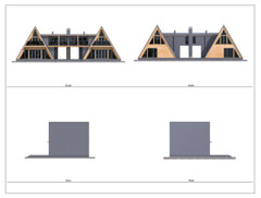 86’x49’ 4 Beds, 4 Baths Double A-Frame House Architecture Plans PDF Download.