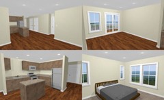 44×48 Apartment with 2-Car 1-RV Garage – PDF FloorPlan – 1,645 sqft – Model 1F