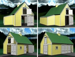 Woodberry Car Barn and Shop with Loft – 3 Complete Sets of Plans (eB-112×3)