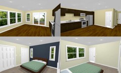36×42 Apartment with 1-Car 1-RV Garage — PDF Floor Plan — 961 sqft — Model 2C