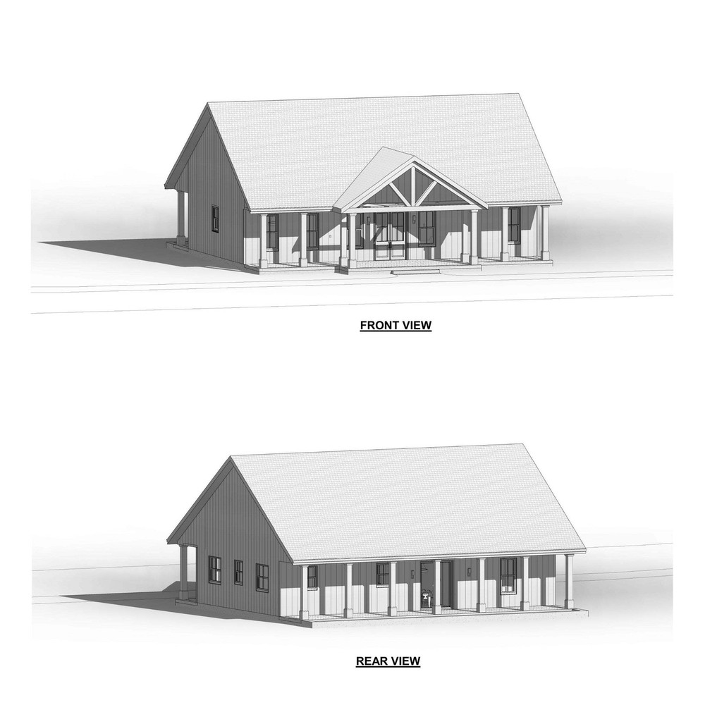 Oak Springs Custom House plan- Modern Farmhouse 3 Bed/2 Bath 1500 Square Feet –