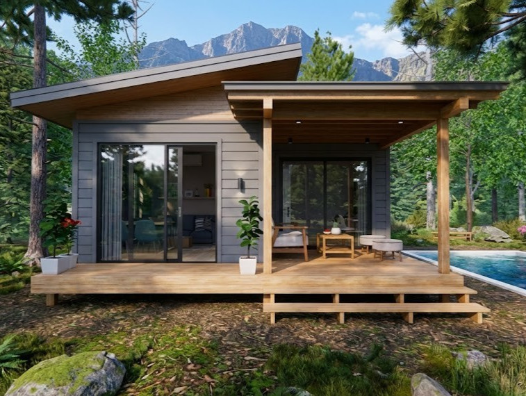 20×17 Feet Small House 6×5 Meter 1 Bed 1 Bath Shed Roof PDF, CAD &A4 Hard Copy