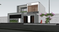 Modern Box House 3D Model | 2-Storey Villa | SketchUp + PNG Render | Mee Studio