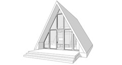 23’x41’ 1 Bed 1 Bath Modern A-Frame Cabin Architectural Build Plans PDF Download