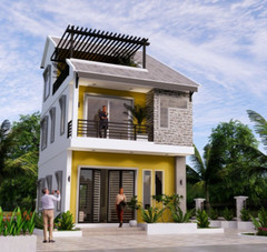 Small House Design 5.5×8 Meter 18×26 Feet 3 Beds 4 Baths Gable Roof A4 Hard Copy