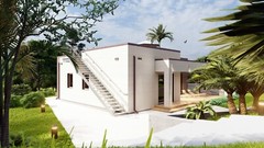 Flat House 2 Bed, Bathroom, Terrace, CAD Blueprints Metric/Imperial
