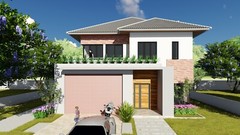 A4 Printed & PDF House Plan 36x46Feet 11×14 Meter 3 Beds 3 Bath Hip Roof