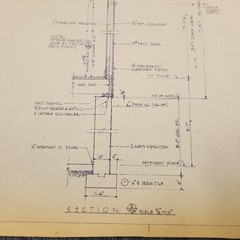 Vintage House Blueprint 33×17 1964 Mid Century Modern Drawing Art Glen Ellyn IL