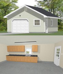 20×24 1-Car Garage — 480 sq ft — PDF Floor Plan — Model 3A