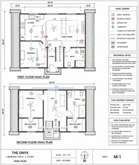 The Onyx Modern Home Building Plans & Blueprints Elevations and HVAC Plan