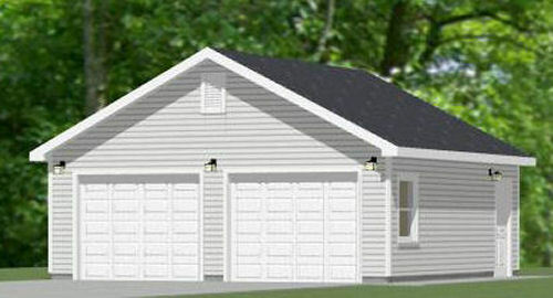 24×24 2-Car Garage — 576 sqft — 8ft Walls — PDF Floor Plan — Model 1A