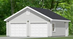 24×24 2-Car Garage — 576 sqft — 8ft Walls — PDF Floor Plan — Model 1A