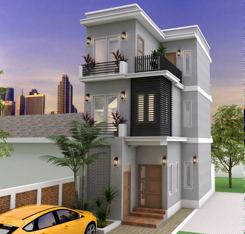 17×26 Small Home Design Plan 5×8 Meter 2 Beds 3 Baths PDF Plans (A4 Hard Copy)