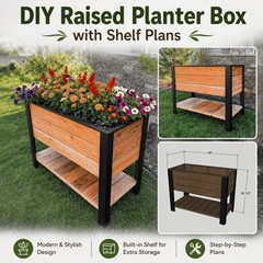 DIY Raised Planter Box with Shelf Plans – Beginner Woodworking Guide