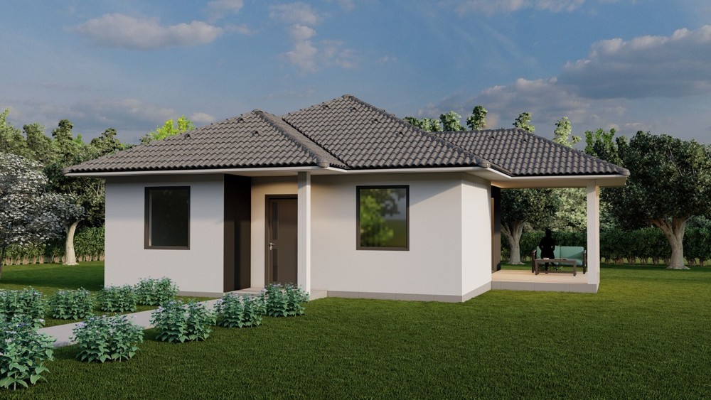 Tiny Single Story House Plans 595SQF/55.3m2 Modern Small House Blueprints