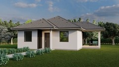 Tiny Single Story House Plans 595SQF/55.3m2 Modern Small House Blueprints