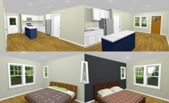 36×24 House — 2 Bedroom 2 Bath — 864 sq ft — PDF Floor Plan — Model 1D