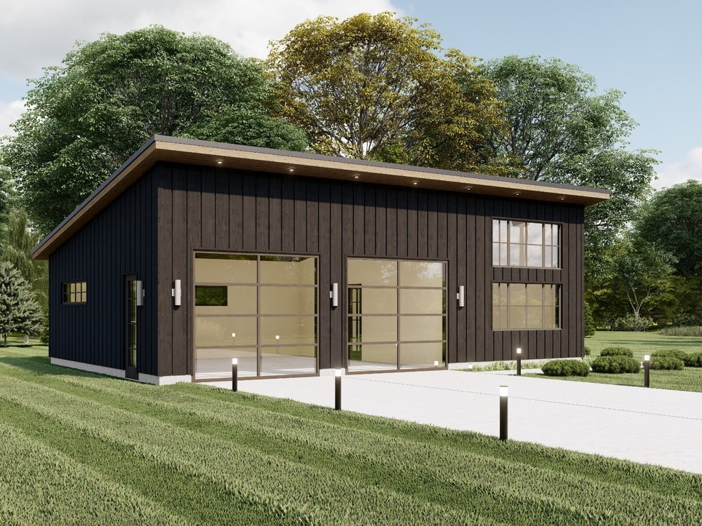 24’x36′ Modern Garage plans with Studio Apartments, 2 Car Architectural Drawings