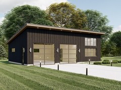 24’x36′ Modern Garage plans with Studio Apartments, 2 Car Architectural Drawings