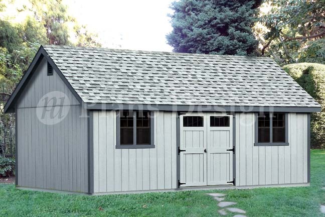 16′ x 24′ Reverse Gable Backyard Storage Shed Plans #D1624G, Free Material List