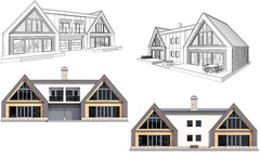 86’x29′ Double A-Frame Cabin, 6-Beds, 8 Baths, 2 Garage bays, 3556SF Living Area