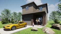 Narrow Lot House Plan – 4 Bedroom, 3.5 bath, PDF Blue Prints