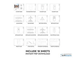 36′ x 58′ Large Modern A-Frame Cabin Architectural Plans 2500SF – PDF Download