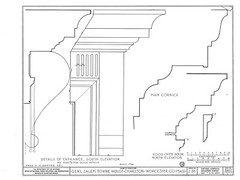 Federal style wood house, Traditional Colonial home, architectural blueprints