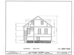 Traditional Colonial Style farmhouse, country home, 2 bedrooms, printed plans